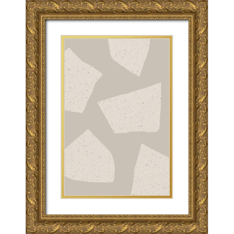 Big Terrazzo Gold Ornate Wood Framed Art Print with Double Matting by Sawall, Anastasia