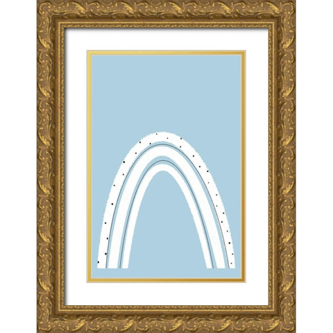 Black and White Rainbow Gold Ornate Wood Framed Art Print with Double Matting by Sawall, Anastasia