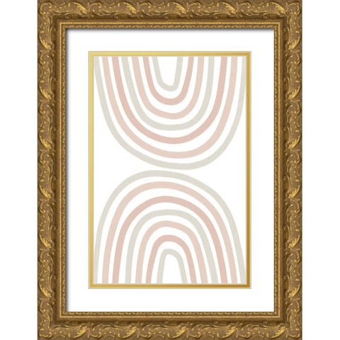 Double Rainbow Gold Ornate Wood Framed Art Print with Double Matting by Sawall, Anastasia