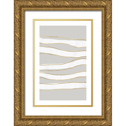 Lines Gold Ornate Wood Framed Art Print with Double Matting by Sawall, Anastasia