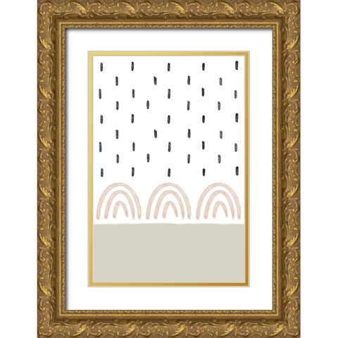 Rain on Rainbows Gold Ornate Wood Framed Art Print with Double Matting by Sawall, Anastasia