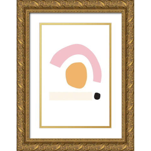 Happy Shapes Gold Ornate Wood Framed Art Print with Double Matting by Sawall, Anastasia