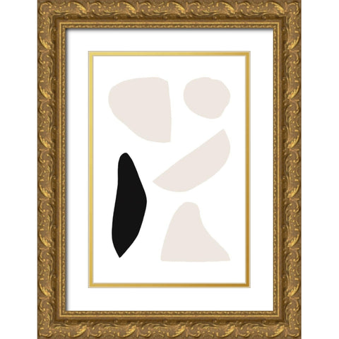 Organic Shapes Gold Ornate Wood Framed Art Print with Double Matting by Sawall, Anastasia