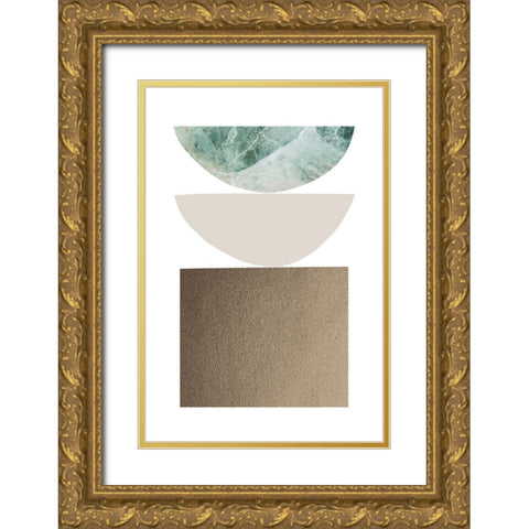 Textured Shapes Gold Ornate Wood Framed Art Print with Double Matting by Sawall, Anastasia