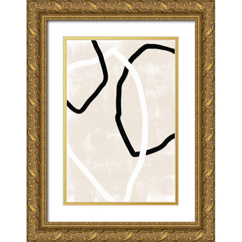 Abstracto Trio Gold Ornate Wood Framed Art Print with Double Matting by Sawall, Anastasia