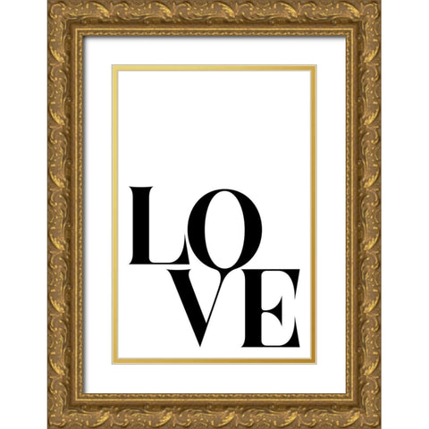 Love Black Gold Ornate Wood Framed Art Print with Double Matting by Sawall, Anastasia