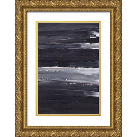 Shades of Blue Gold Ornate Wood Framed Art Print with Double Matting by Sawall, Anastasia