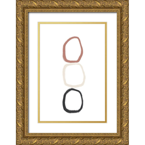 Three Stones - On Top Gold Ornate Wood Framed Art Print with Double Matting by Sawall, Anastasia