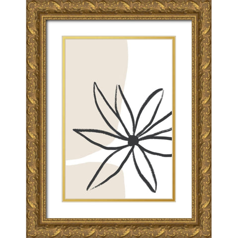 Flower and Cream Gold Ornate Wood Framed Art Print with Double Matting by Sawall, Anastasia