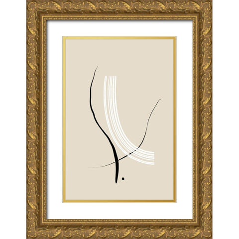 Composition of Lines - The Third Gold Ornate Wood Framed Art Print with Double Matting by Sawall, Anastasia