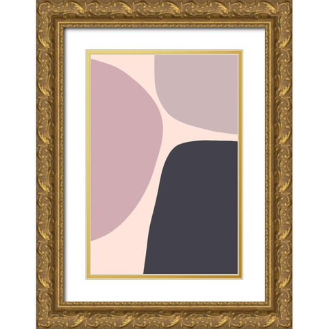Mauve Trio Gold Ornate Wood Framed Art Print with Double Matting by Sawall, Anastasia