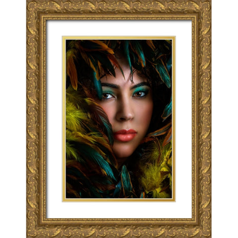 Untitled Gold Ornate Wood Framed Art Print with Double Matting by Pandya, Hardik