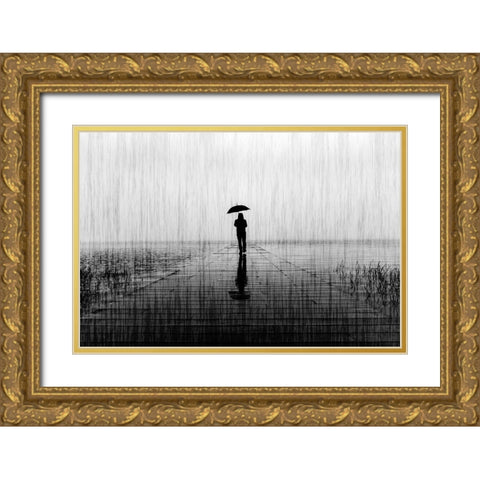 Loneliness Gold Ornate Wood Framed Art Print with Double Matting by Pontes, Gabi