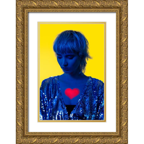 Ukrainian girl Gold Ornate Wood Framed Art Print with Double Matting by Werner, Piotr