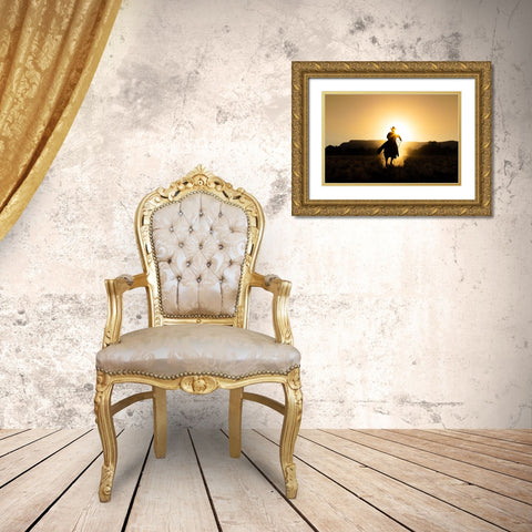 The Cowboy Gold Ornate Wood Framed Art Print with Double Matting by Jacob, Matt