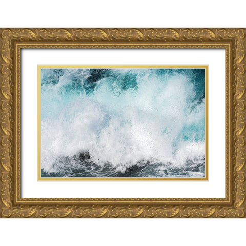 Voice Of The Waves Gold Ornate Wood Framed Art Print with Double Matting by Matsuo, Kaiki