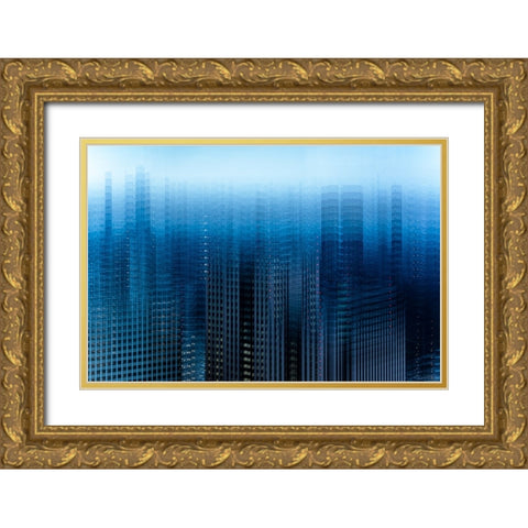 tokyo layers Gold Ornate Wood Framed Art Print with Double Matting by Makoto, Sasaki