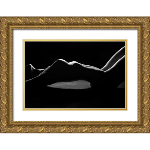 Nude Detail Gold Ornate Wood Framed Art Print with Double Matting by Blasko, Jan