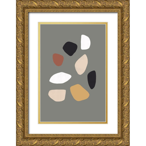 Stones in Harmony Gold Ornate Wood Framed Art Print with Double Matting by Sawall, Anastasia