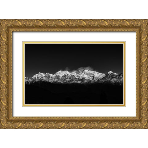 Mt. KANCHENDZONGHA Gold Ornate Wood Framed Art Print with Double Matting by Sheel, Avijit
