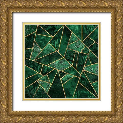 Deep Emerald Gold Ornate Wood Framed Art Print with Double Matting by Fredriksson, Elisabeth