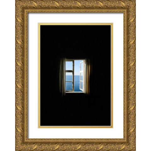 Ocean view black Gold Ornate Wood Framed Art Print with Double Matting by Cederberg, Marcus