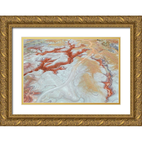 Curve Gold Ornate Wood Framed Art Print with Double Matting by Rong, Herbert