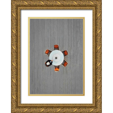 Lonely lunch Gold Ornate Wood Framed Art Print with Double Matting by Cederberg, Marcus