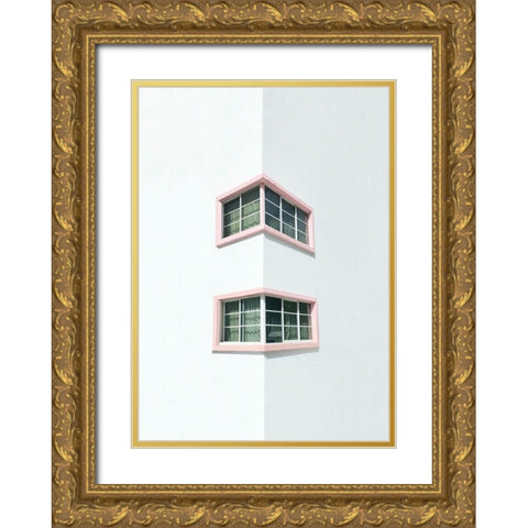 Pink corner Gold Ornate Wood Framed Art Print with Double Matting by Cederberg, Marcus