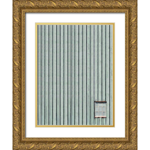 Green window Gold Ornate Wood Framed Art Print with Double Matting by Cederberg, Marcus