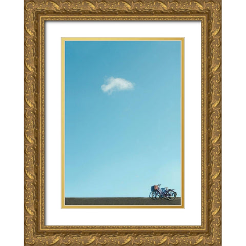Cloud bike Gold Ornate Wood Framed Art Print with Double Matting by Cederberg, Marcus
