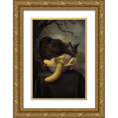 Turbix Gold Ornate Wood Framed Art Print with Double Matting by Adrian Chis, Paul