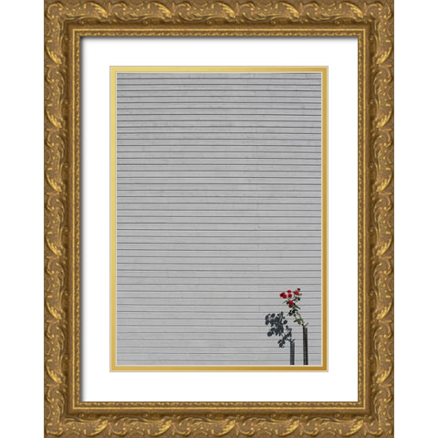 SIngle rose Gold Ornate Wood Framed Art Print with Double Matting by Cederberg, Marcus