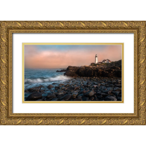 A Moody Day Gold Ornate Wood Framed Art Print with Double Matting by Wei, Rong