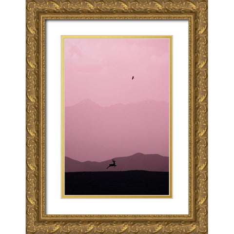 caracc Gold Ornate Wood Framed Art Print with Double Matting by Guan, Xiaopeng