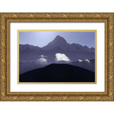 eao Gold Ornate Wood Framed Art Print with Double Matting by Guan, Xiaopeng