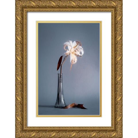 Elegant Lines Gold Ornate Wood Framed Art Print with Double Matting by Kiral, Cicek