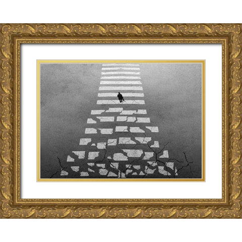 Route without return Gold Ornate Wood Framed Art Print with Double Matting by Alizolghadri93