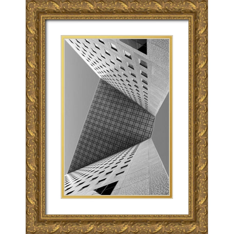 Urban Origami Gold Ornate Wood Framed Art Print with Double Matting by Legraverend, Guillaume