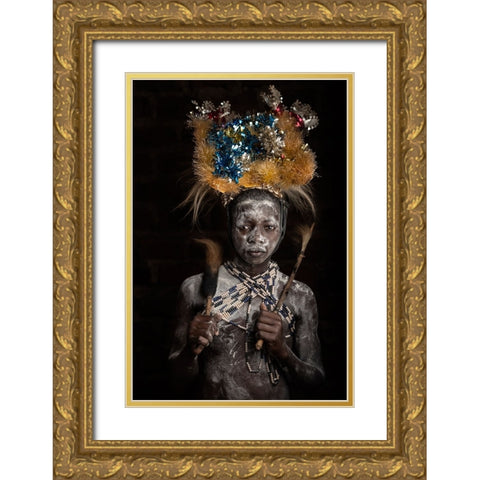 Mugisu Gold Ornate Wood Framed Art Print with Double Matting by Jacob, Matt