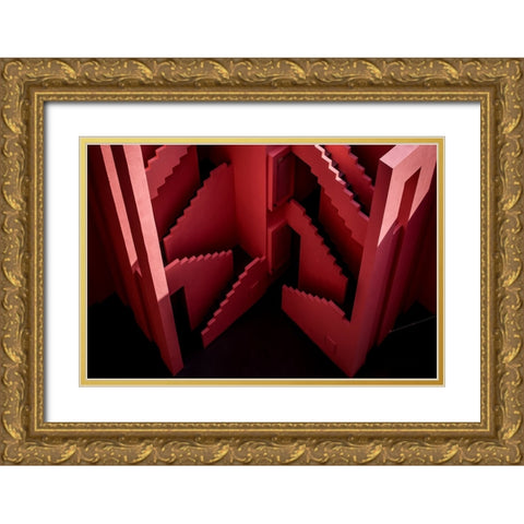Muralla Roja #46 Gold Ornate Wood Framed Art Print with Double Matting by Wride, Linda