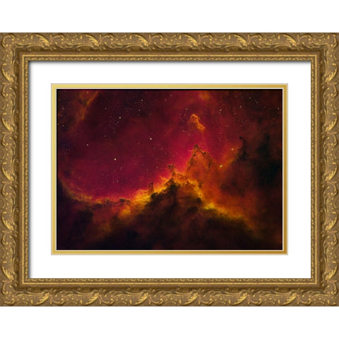 A Mountain In The Heart Gold Ornate Wood Framed Art Print with Double Matting by Fong, Ken