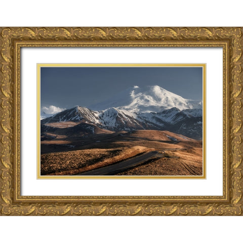 Mountain road Gold Ornate Wood Framed Art Print with Double Matting by Anton, Rostovskiy