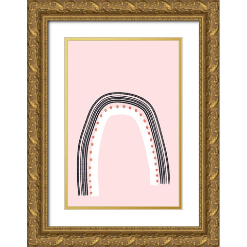 Happy Rainbow Gold Ornate Wood Framed Art Print with Double Matting by Sawall, Anastasia