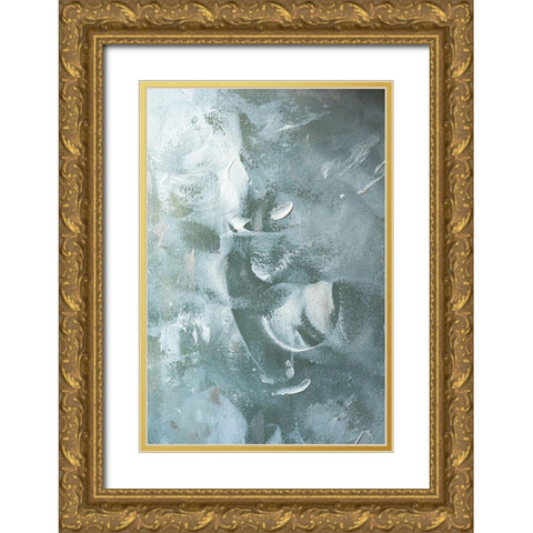 Green and White Acrylic No 2 Gold Ornate Wood Framed Art Print with Double Matting by Sawall, Anastasia