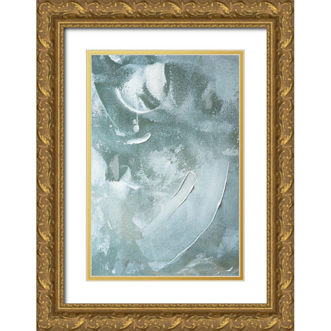 Green and White Acrylic No 4 Gold Ornate Wood Framed Art Print with Double Matting by Sawall, Anastasia
