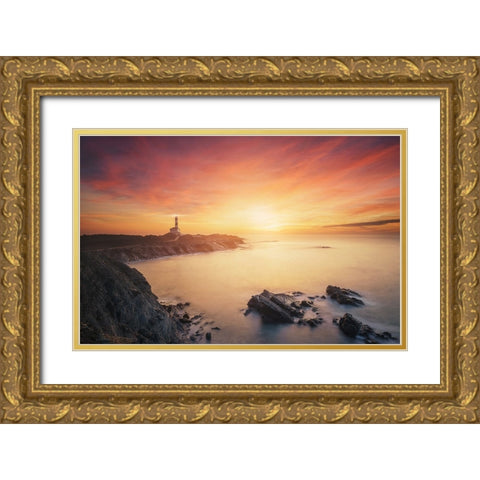 Favaritx sunrise 7R20215 Gold Ornate Wood Framed Art Print with Double Matting by Joanaduenas