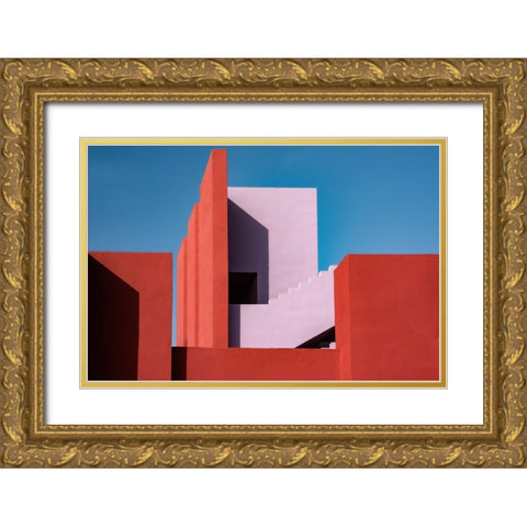 Muralla Roja #47 Gold Ornate Wood Framed Art Print with Double Matting by Wride, Linda