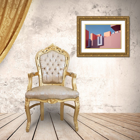 Muralla Roja #50 Gold Ornate Wood Framed Art Print with Double Matting by Wride, Linda
