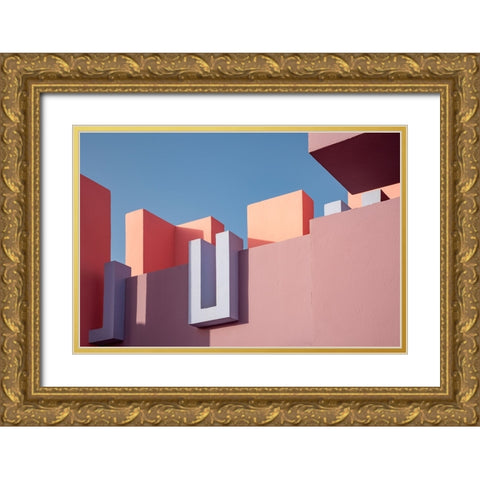 Muralla Roja #50 Gold Ornate Wood Framed Art Print with Double Matting by Wride, Linda